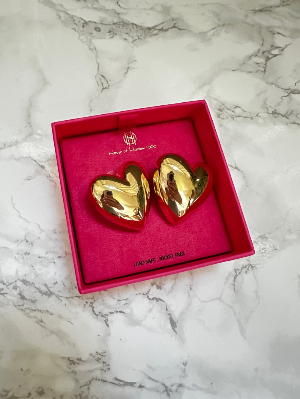 House of Harlow 1960 Gold Heart Earrings